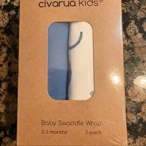 Blue & White Baby Swaddle Set - 2-Pack